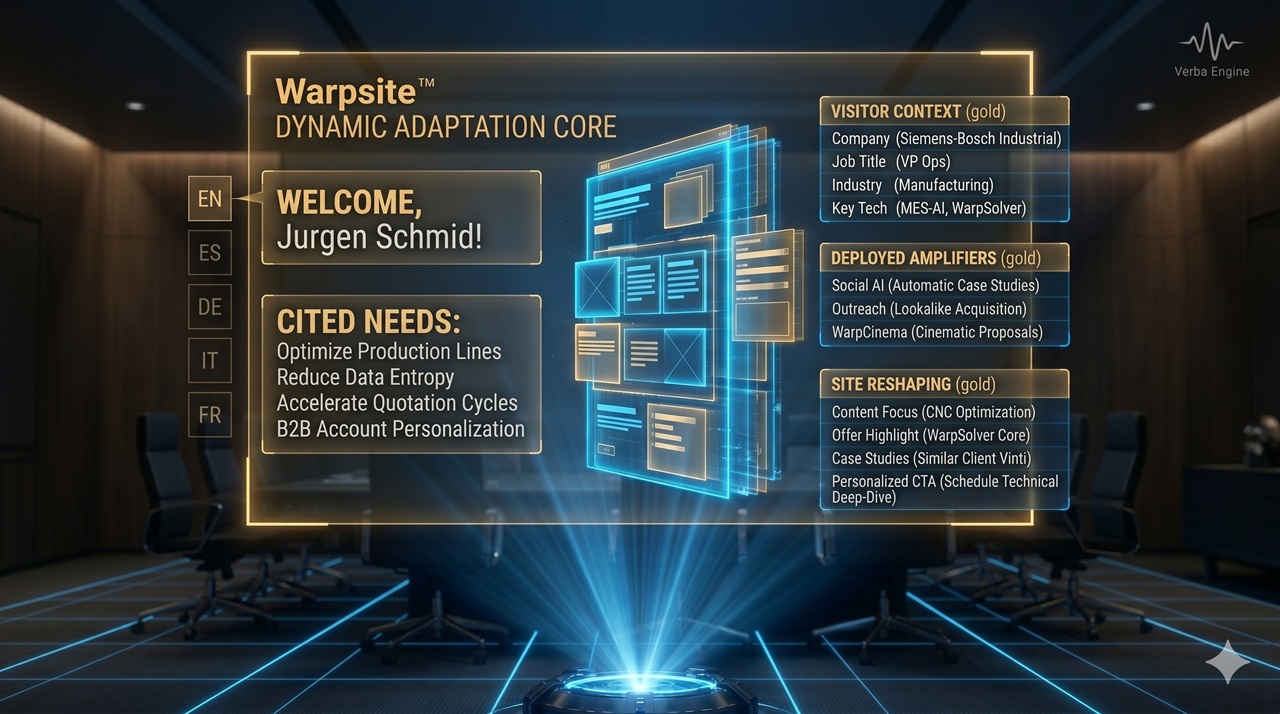 Adaptive website personalization software for B2B industrial marketing